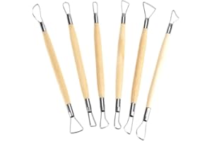 HZTYYIER Clay Ton Werkzeug, Modellierwerkzeug Keramik Sculpting Tools Holzgriff Keramik Carving Tool Kit