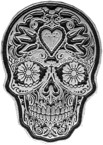SUGAR SKULL HAT JACKET VEST PEWTER BIKER PIN by good