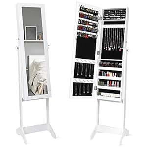 Homfa Schmuckschrank Standspiegel Hängeschrank Spiegelschrank