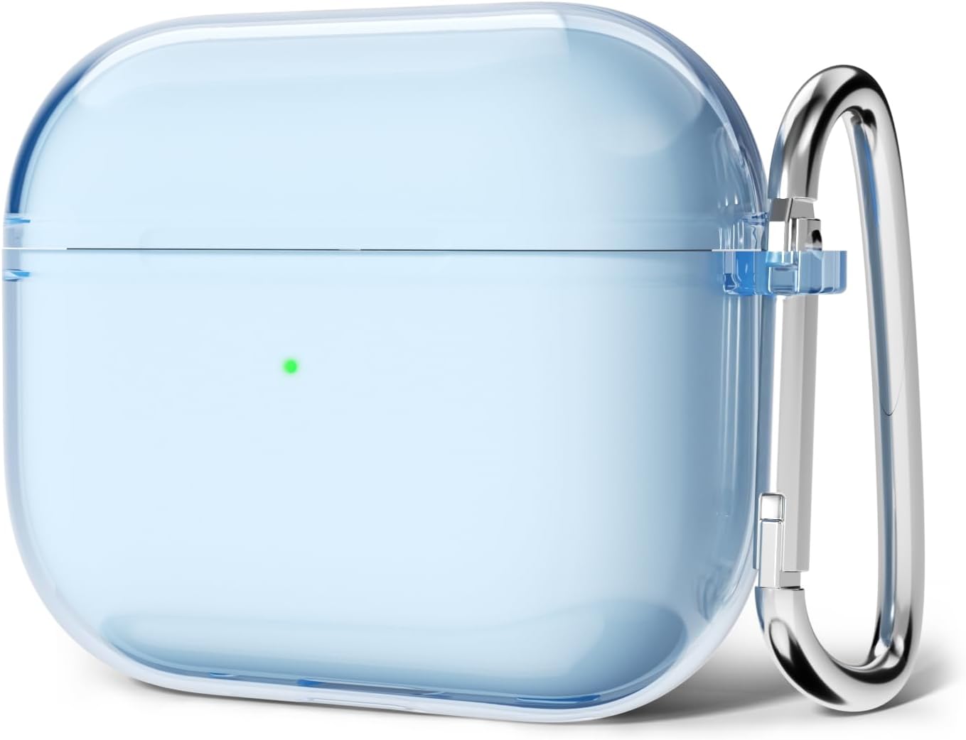 Svanove for Airpods 4 Case Clear Hard, Transparent Simple Cute Airpods 4th Generation Case with Keychain, Girly Y2k Aesthetic Trendy Airpods Cover Accessories for Women Girl, Light Blue