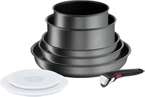 Tefal Ingenio Batterie de cuisine 8 pièces, Poêles, Casseroles, Induction, Revêtement antiadhésif résistant, Empilable, Compatible lave-vaisselle, Fabriqué en France, Daily Chef On ‎L7619202