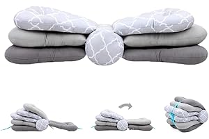 KAKIBLIN Coussin d'allaitement pour nouveau-né, coussin d'allaitement réglable pour bébé, coussin d'allaitement pour bébé, rembourrage en coton PP, lavable en machine