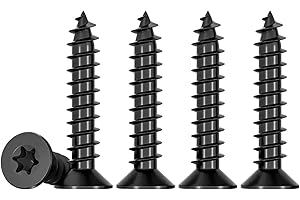 Drenky Viti per Legno Torx Nere - 50 Pezzi M4 x 10 mm - Testa Svasata in Acciaio Inox A2 - Filettatura Completa per Truciolato - Autofilettanti Universali TX20