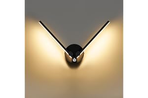 KAWELL 10W Moderno LED Luz da Parete con Interruttore Interior Apliques de Pared LED Bañadores de Pared con Brazos de Lámpara Giratorios de 300° para Dormitorio Salón Fondo Pared Pasillo Escalera