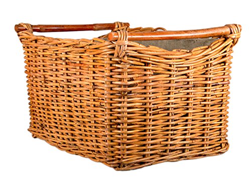 Kaminholzkorb Holzkorb „Rattan“ 53x38cm Höhe 33cm handgeflochten mit Jutefutter - 3
