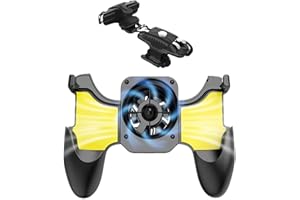 PUBG Mobile Game Controller, KingTSYU PUBG Mobile Gaming Controller Grip mit Lüfter, L1R1 L2R2 Handy Gamepad Joystick Trigger für 4-6,7 Zoll iPhone Android Smartphone