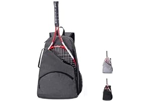 QCWN 2 Raquet Tennis Bag,Tennis Bags for Men Women,Tennis Backpack,Durable Tennis Bookbag,Tennis Pickleball Bag,Tennis Bag Waterproof,Raquet Carrier for Balls, Pickleball Paddles, Badminton Rackets