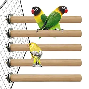 Hamiledyi Bird Perch Bird Stand Bird Cage Accessories Natural Wood Perch 5-Piece Set for Birds