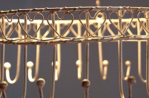 Deckenhänger Kräuterkrone Metall Landhaus Shabby Weiss Creme Ø 30cm - 3