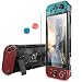 Produktbild Pakesi Case für Nintendo Switch, kompatibel mit Nintendo Switch Case und gehärtetem Glas-Displayschutz (360 ° Full Enclosure Protection) - Black Diamond