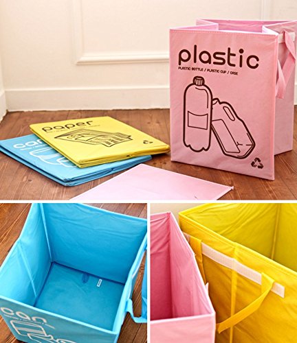 [cozymom Deco] Recycle Tasche separates Fach Papierkorb nicht Geflochtene Körbe Offene Container 3 Set - 5