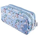 Aplicaciones amplias: la funda de lápices SIQUK Unicorn se puede usar como organizador de papelería para estudiantes y personal de oficina, como bolsa de maquillaje para niñas y mujeres mientras viajan.