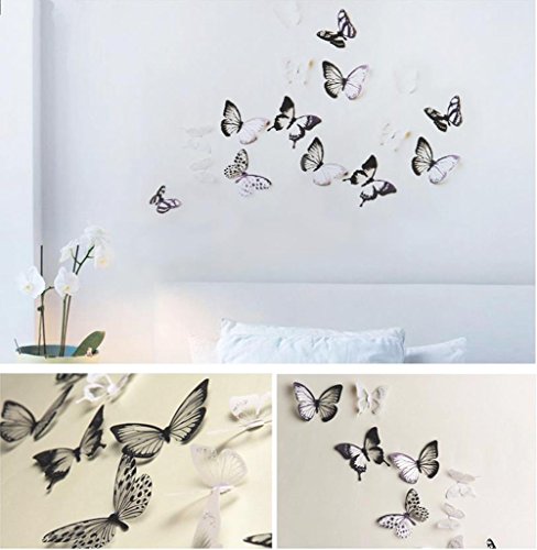 Lumanuby 12 Stück 3D Schmetterlinge Wandtattoos Wandsticker für Wohnzimmer Schlafzimmer Küche Und Kinderzimmer - 2