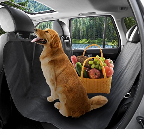 Preisvergleich Produktbild Ploopy Praktische Autoschondecke, Auto-Schondecke Rücksitzbank Teilbar, Wasserfestes, Hochwertiges Material Schützt Ihre Autositze vor Schmutz und Tierhaaren ( Schwarz 165*145cm )