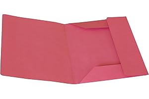 Alevar Cartellina 3 Lembi in Cartoncino Manilla 150 gr, 100% Carta Riciclata, Formato 25x33 cm, Colore Rosso, Confezione da 50 Pezzi