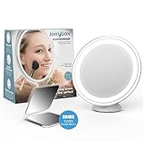 Jerrybox Makeup Mirror 7X Magnifying Lighted Makeup Mirror with Free Pocket Mirror Included...