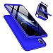 Produktbild Laixin 3 in 1 Handyhülle für Xiaomi Mi Play Hülle + Panzerglas, Ultra Dünn PC Plastik Anti-Kratzen 360 Grad Schutzhülle Schutz Case Cover mit Displayschutzfolie, Blau