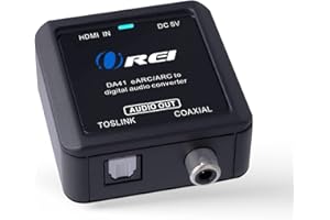 OREI eARC/ARC HDMI to Optical/Coaxial Audio Extractor by - Supports Dolby 5.1 Channel, DTS 5.1, LPCM 2.0 Channel HDTV Soundbar Speaker Amplifier