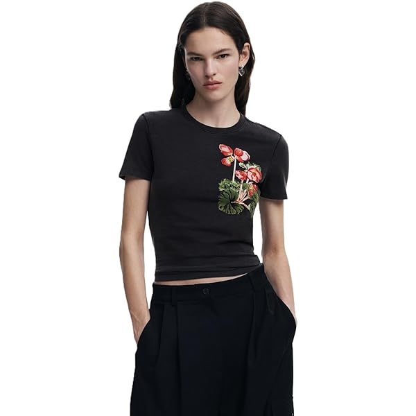 Maglietta Desigual Donna - Cotone 95%, Elastan 5% | Collo Coreano, Design Traspirante - Foto 9