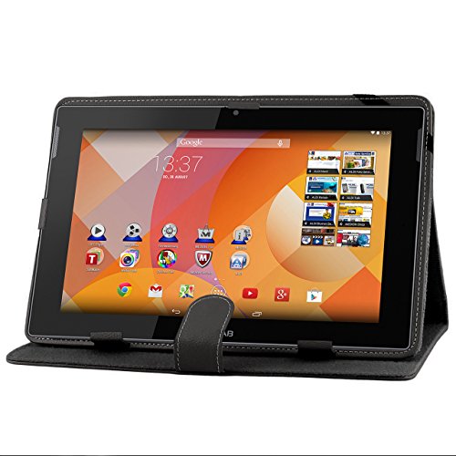 iProtect Kunstleder Tasche für MEDION LIFETAB Schutz Hülle Case mit Stylus PEN für S10346 MD 98992 und S10366 MD 99781 10,1 Zoll schwarz - 2
