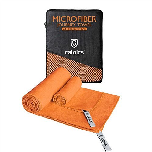 Preisvergleich Produktbild Mikrofaser Handtücher,Caloics® leichtes, schnell trocknendes saugfähiges&Antibakterielles Deodorant Mikrofaser-Badetuch 130 x 80 cm und 60 x 38cm für Reisen,Bad und Sport