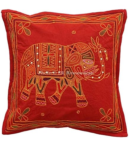 2 Brokat-Kissenbezüge 40x40 Cm Mit Elefant-Muster – Dunkelbraun/gold, Jacquard-Gewebe, Inkl. Reißverschluss (nur Bezug)