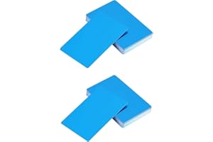 TYENAZA Lot de 100 cartes de visite en métal - Bleu - Imprimables à jet d'encre - Marquage laser étanche - En alliage d'aluminium - Pour le bureau, le bureau