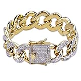18 Karat vergoldetes Armband mikro-eingelegter zirkon voller diamanten schmuck Schnalle Kette