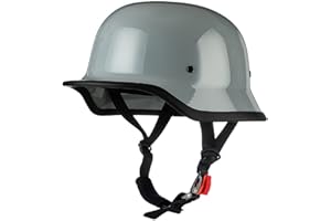 ACLFFSHOP Vintage Deutsche Motorrad Halbhelme mit ECE, Jethelm Retro, Chopper Helm, Scooter-Helm, Fahrradhelm, mit Herausnehmbares Innenfutter und Schnellverschlussschnallen M~XXL 57~64CM