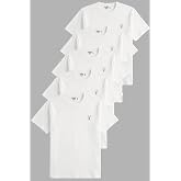 Erkek 5'li Tiş&ouml;rt%100 Pamuk S&uuml;prem Rahat Kalıp Basic Tiş&ouml;rt Bisiklet Yaka Nakışlı T-shirt ERKEK-5Lİ (D&uuml;z, Standart)