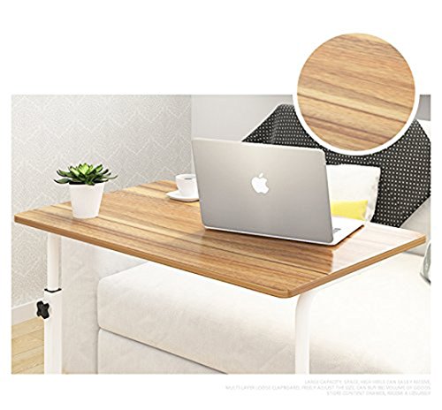 Soges 80x40cm Betttisch / fahrbarer Laptoptisch neigungs und höhenverstellbar auch für die professionelle Pflege, Teak - 4