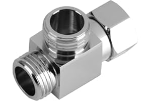 AELOA Shower Diverter Valve,G1/2" Three-Way Shower Diverter Bathroom Angle Valve Brass with Chromed Plating T Shape Adapter Value for Shower Arm Mounted