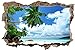 Produktbild Karibik Strand Meer Palmen Urlaub Wandtattoo Wandsticker Wandaufkleber D0325 Größe 60 cm x 90 cm