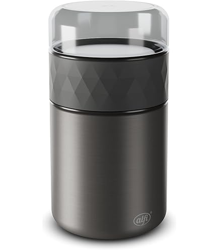 alfi ENDLESS FOOD MUG 500 ml, lavender mat, roestvrijstalen thermosbeker voor eten met snackpotje, 3-delig, lekvrije thermosbeker, houdt 5 uur warm, 10 uur koud, vaatwasserbestendig