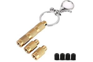 GODESON Tyre Deflator,4 in 1 Solid Brass Easy Storage and Using Tyre Deflator Tool,Tyre Pressure Deflators for Offroad Vehicle
