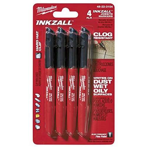 Milwaukee 48–22–3104 inkzall Point Marker, fein, Schwarz, 4er Pack