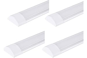 Viugreum 4 Packs Réglette LED 90CM, 30W Tube LED 3600LM, Plafonnier de Bureau 220V Blanc Neutre 4000K, Neon Led 90CM pour Bureau, Garage,Atelier,Chambre, Salon, Salle de bain