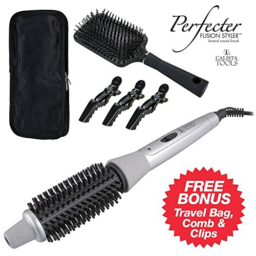 Perfecter Fusion Styler® with Cool to Touch Technology plus Travel Bag, Detangle Brush and Styling Clips - For All Hair Types
