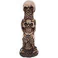 Puckator Skull Totem - Hear No Speak No See No Evil - Home Decoration- Desk Skull Ornament - Plastic Skull - Gothic Home Accessories - Mini Skulls - Human Skeleton Head - Goth Gifts For Men