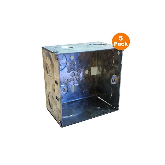 Buy 5 x Single Metal Back Box Depth 47mm Wall Pattress 1 Gang