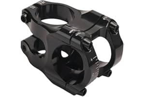 Gdfnmogo Vástago de bicicleta mecanizado CNC ultraligero 31.8x35MM Aleación de aluminio Montar bicicleta de montaña Montaje Downhill Componente Compatible 28.6MM Horquilla 123G (negro)