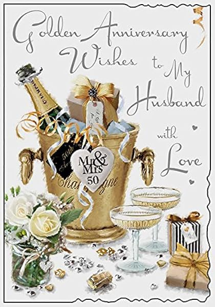 Husband Golden Wedding Anniversary Card Amazon Co Uk Office Products