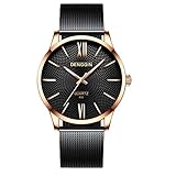 IG Invictus Luxus Quarz Sport Military Edelstahl Zifferblatt Band Armbanduhr DENGQIN 805 Mesh Armbanduhr Netto gürtel: Rose Gold schwarzen gürtel