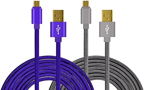 Micro USB Charger Cable, CIKOO 2 Pack 3M Nylon Braided Micro USB 2.0 Data Fast Charging Cable for Galaxy S7 S6 Edge S5 Note 5 Tab, LG, ZTE, Xbox One Controller Huawei Xiaomi Android Devices