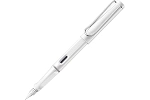 Lamy safari white - Stilografica con impugnatura ergonomica e pennino in acciaio lucido misura B - ideale per la scrittura e la calligrafia - cartuccia T 10 blue inclusa - destrimani