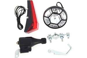 CGTQROVR Cykel Dynamo Lampa Set Cykel Framlykta Bakre LED Säkerhetsljus Cykling Tillbehör