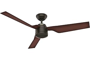 HUNTER FAN Deckenventilator Cabo Frio 132 cm für den Innen- und Außenbereich, mit Wandsteuerung, 3 austauschbaren Flügeln in Buche, optimal für Sommer und Winter, Modell 50635
