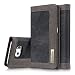 Produktbild Roreikes Samsung Galaxy S6 Edge Hülle, [Denim-Serie-Mappen-Kasten] echten Premium Leinwand Flip Folio Denim Abdeckungs-Fall, Slim Case mit Ständer Funktion und Identifikation-Kreditkarte Slots für Samsung Galaxy S6 Edge - Schwarz (nicht für das Samsung Galaxy S6)