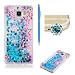 Produktbild für Samsung Galaxy A3 2016 Hülle,SKYXD Glitzer Flüssig Wasser Kreativ Design Weiche Silikon Gel Gummi [Nicht Hard Case] Brillianter Leichtes Glatt Schutzhülle mit [Handyanhänger + Eingabestifte] Handy Tasche Hülle Etui für Samsung Galaxy A3 2016 SM-A310 Soft Shine Bling Glitter Liquid Water Folie Case Back Cover With Touch Pen Dust Plug - Pink Treibsand Blau Herz Sparkle mit Blaue Schmetterlings