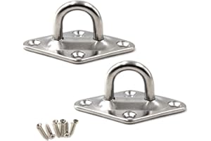 FLOMORE M10 Gancio per soffitto con gancio per occhio 304 gancio per montaggio a parete in acciaio inox resistente per appendere un pacchetto di 2 (viti incluse)